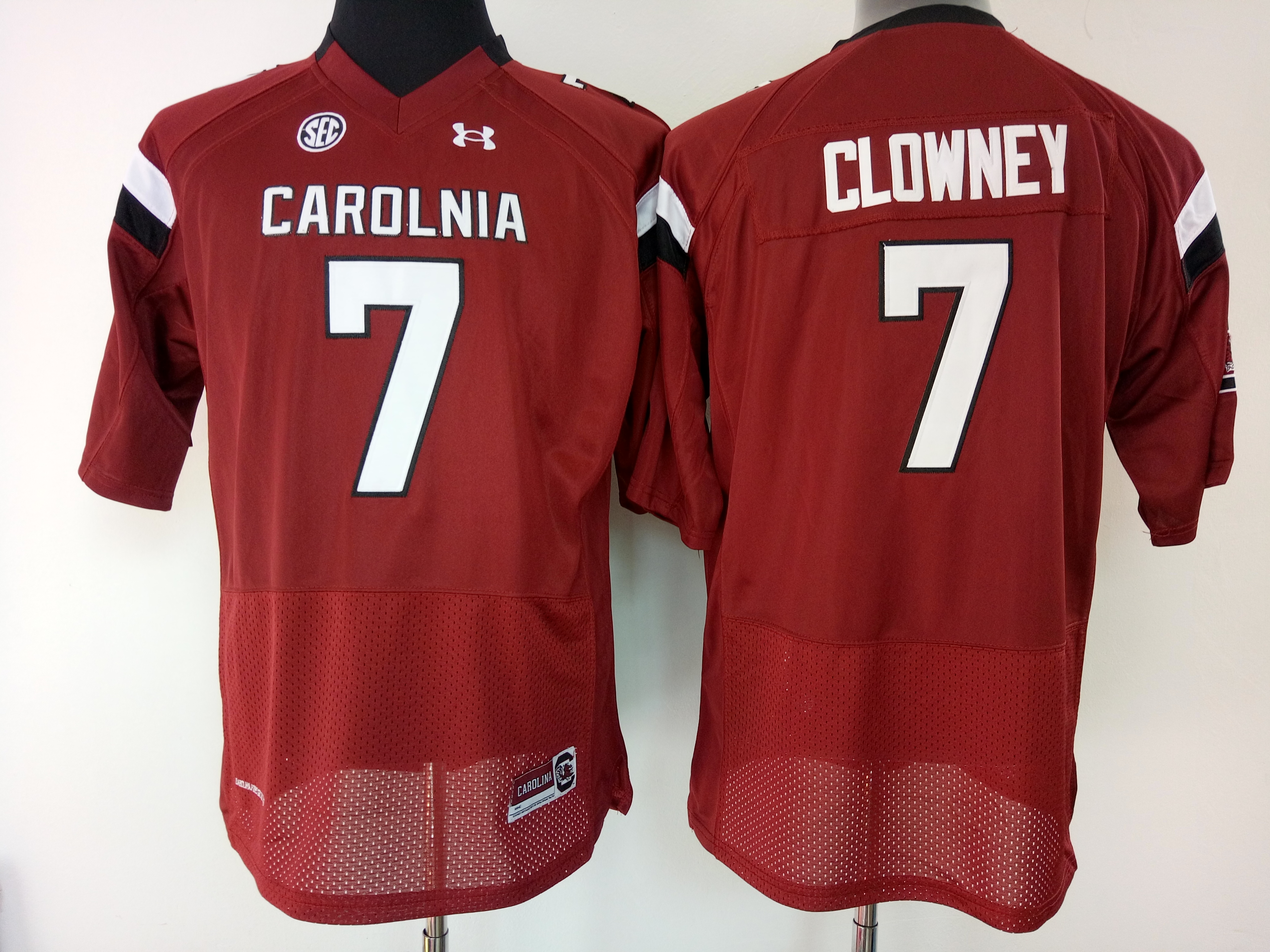 NCAA Womens South Carolina Gamecock Red #7 clowney jerseys
